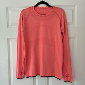 Lululemon Tee Top Womens‎ 12 Swiftly Tech Long Sleeve Coral